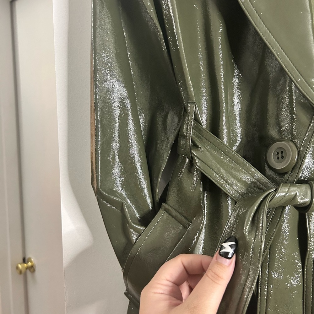 Leith, size XL, green trench coat! - Picture 3 of 4